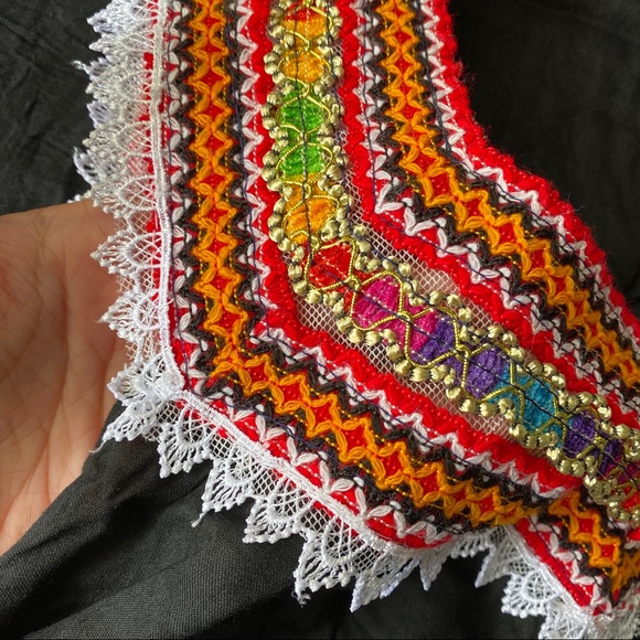 🖤 BOHO BLACK MULTI EMBROIDERED MAXI DRESS! - Picture 7 of 9